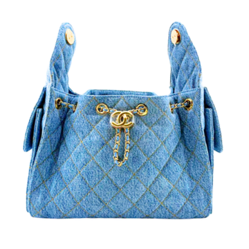 Chanel Handbag25 Blue Denim Small Grained Calfskin & Gold Tone