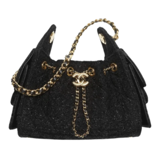 Chanel Handbag25 Cotton & Tweed Mini Gold Tone
