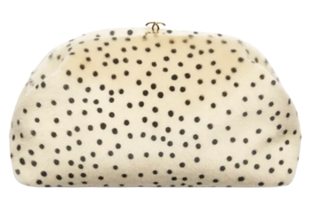Chanel Clutch With Chain Light Beige & Black Lambskin & Gold Tone