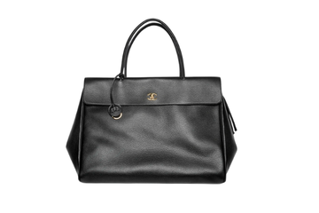 Chanel Large Tote Metal Black Grained Calfskin & Gold Tone