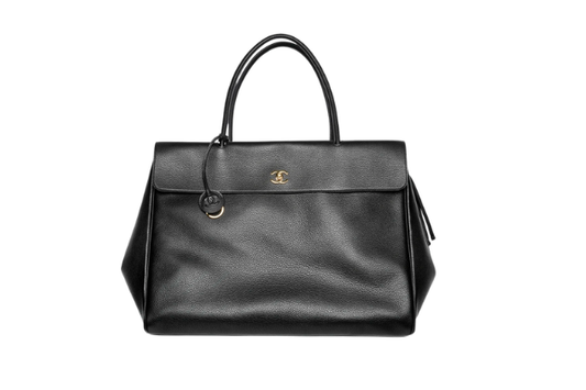 Chanel Large Tote Metal Black Grained Calfskin & Gold Tone