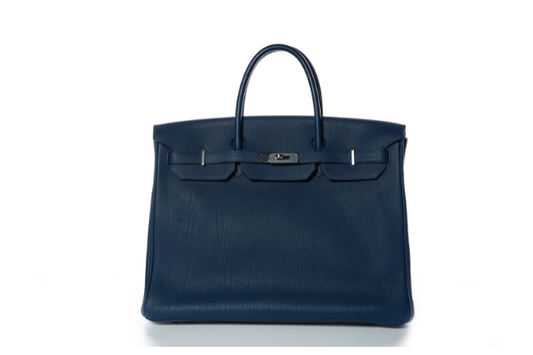 Hermes Birkin 40 Taurillon Clemence Blue Brighton