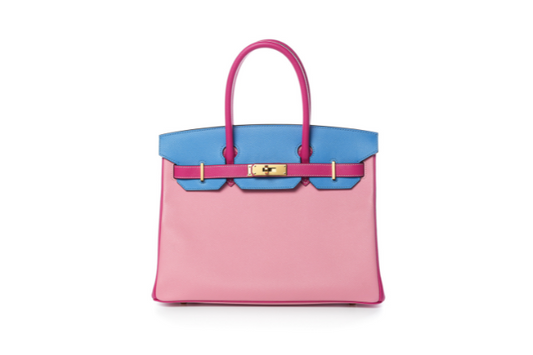 Birkin 30 Multiple Colors epsom Blue Paradise/Rose Confetti/Rose Tyrian