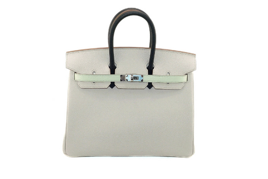 Hermes Birkin Tricolor 25 Griper/Vert Fizz/Graphite W Stamp