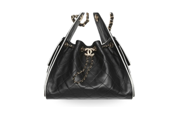 Chanel Handbag25 Black and White Small Calfskin Gold Tone
