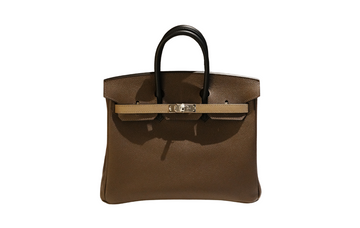 Hermes Birkin 25 Tricolor  Ecorce/Etoupe Grey/Black EPSOM W stamp