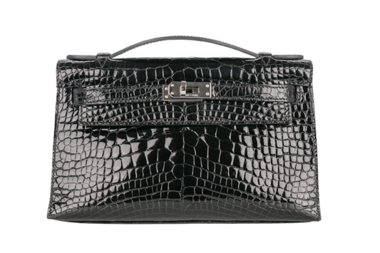 Hermes Kelly Pochette Noir Aligator PHW (T:2015)