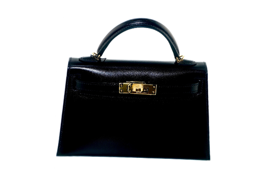 Hermes Mini Kelly Ⅱ Box Calf Black W stamp