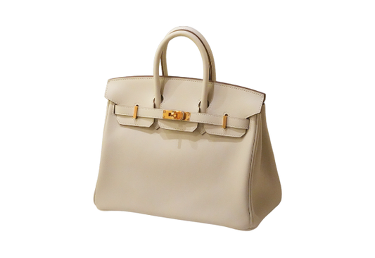 Hermes Birkin 25 Swift Gris Pale W Stamp