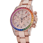 Rolex Daytona Rose Gold Rainbow Diamond Pave Dial 40mm