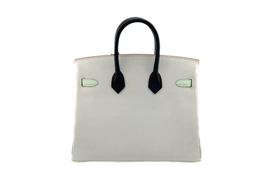 Hermes Birkin Tricolor 25 Griper/Vert Fizz/Graphite W Stamp