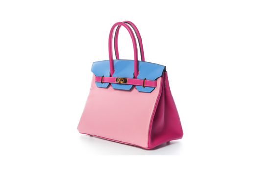 Birkin 30 Multiple Colors epsom Blue Paradise/Rose Confetti/Rose Tyrian