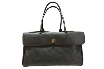 Chanel Tote Metal Black Grained Calfskin & Gold Tone