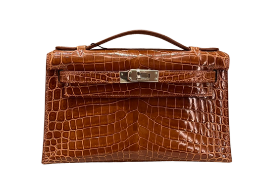 Hermes Kelly Pochette Miel Niloticus PHW (□K:2007)