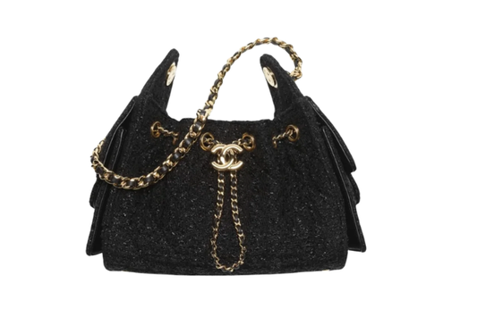 Chanel Handbag25 Cotton & Tweed Mini Gold Tone