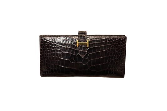 Hermes Bearn Soufflet Aligator Shiny Alligator GHW