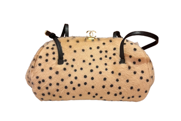 Chanel Clutch With Chain Light Beige & Black Lambskin & Gold Tone