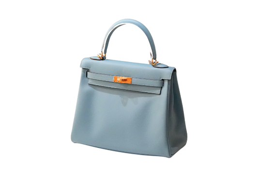 Hermes Kelly 25 Swift Sky-Blue B Stamp