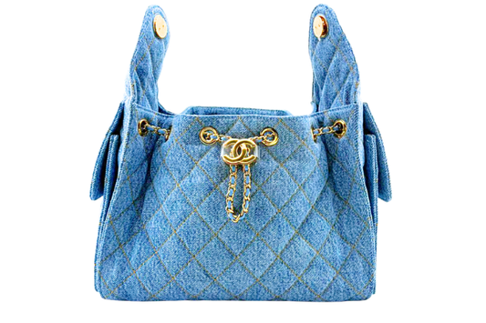 Chanel Handbag25 Blue Denim Small Grained Calfskin & Gold Tone