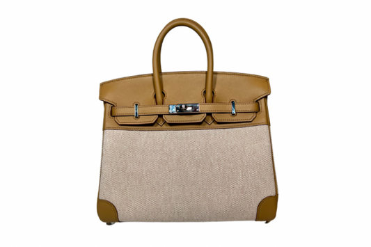 Hermes Birkin 25 Swift and Toile H Biscuit
