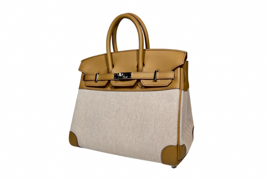 Hermes Birkin 25 Swift and Toile H Biscuit