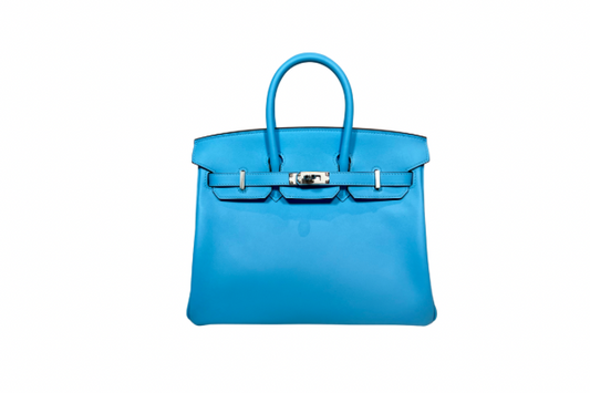 Hermes Birkin 25 Swift Celeste W Stamp