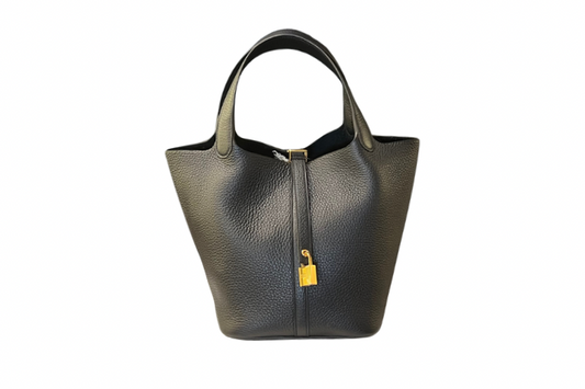 Hermes Picotin MM Taurillon Clemence  Black