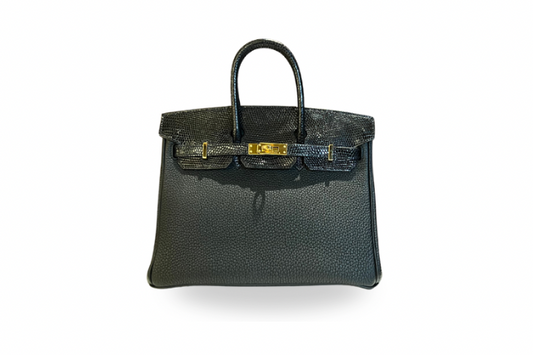 Hermes Birkin 25 Rizard Touch Black