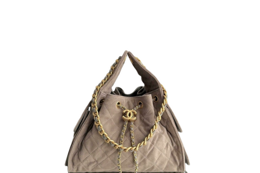 Chanel Handbag 25 Small Velour Gray