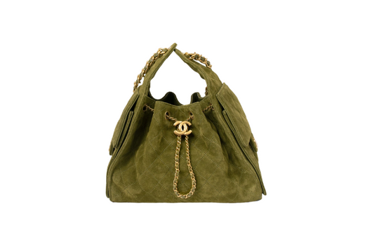Chanel Handbag 25 Small Velour Green