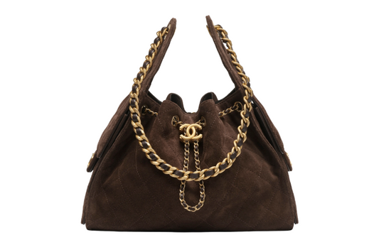 Chanel Handbag 25 Medium Velour Brown