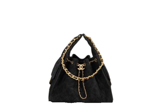 Chanel Handbag 25 Small Velour Black