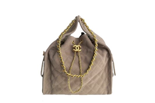 Chanel Handbag 25 Medium Velour Grey
