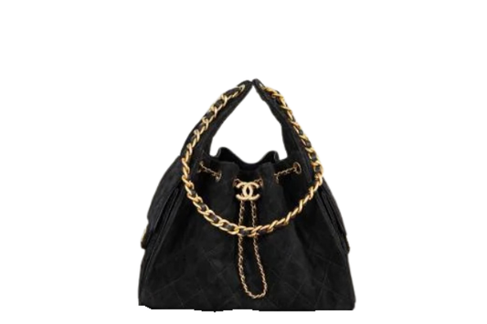Chanel Handbag 25 Medium Velour Black
