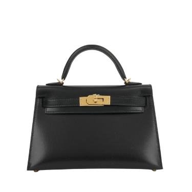 Hermes Mini Kelly Box Calf Black W stamp – Grand Prestige