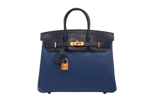 Hermes Birkin 25 Touch Alligator/Trillion Novillo Blue Encre