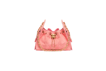 Chanel Handbag 25 Pink Mini Velour & Gold Tone