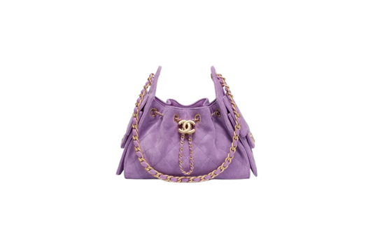 Chanel Handbag 25 Purple Mini Velour &  Gold Tone