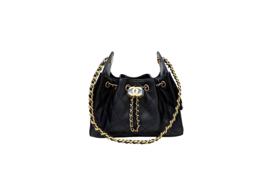 Chanel Handbag 25 Black Mini Grained Calf Skin & Gold Tone