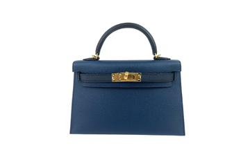 Hermes Mini Kelly Epsom Tricolor(Black/Blue De Prusse/Blue Nuit)