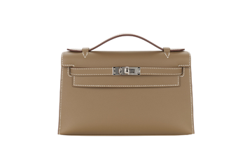 Hermes Kelly Pochette Swift Etoupe