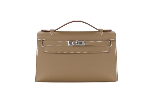Hermes Kelly Pochette Swift Etoupe