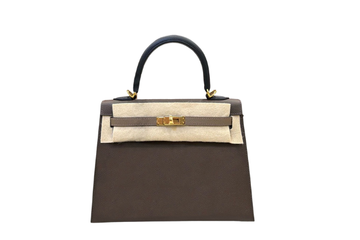 Hermes Kelly25 Epsom Tricolor (Etoupe/Ecorse/Black)
