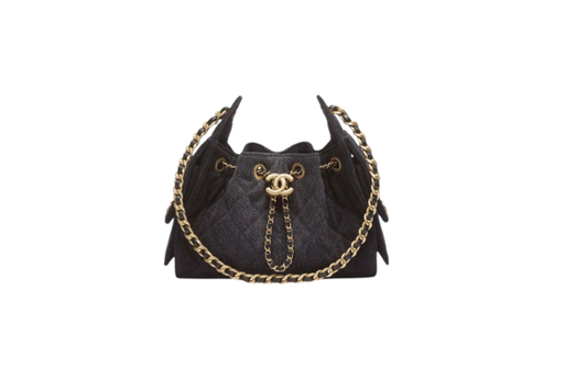Chanel Handbag25 Black Mini Denim & Gold Tone