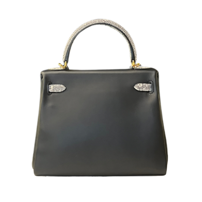 HERMES Kelly 25 Swift Ombre Lizard Touch Noir