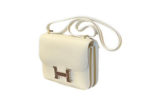 Hermès Constance 18 White With Silver Alligator Hardware