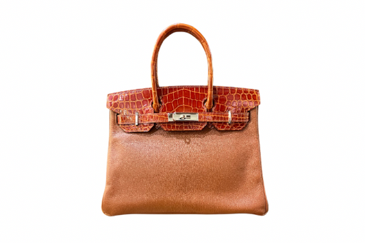 Hermes Birkin Touch 30 Crocodile Niloticus / Chevre Mysore Etrusque Noisette