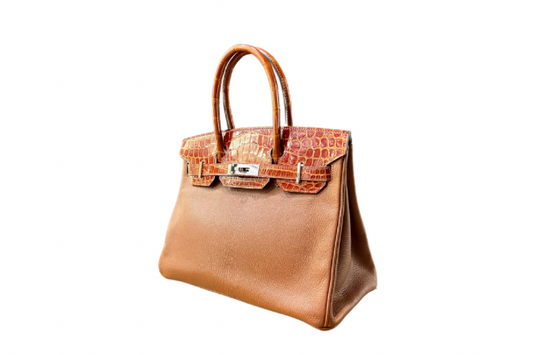 Hermes Birkin Touch 30 Crocodile Niloticus / Chevre Mysore Etrusque Noisette