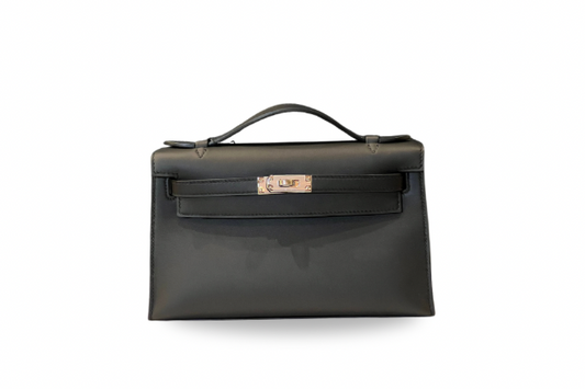 Hermes Kelly Pochette Swift Black K Stamp