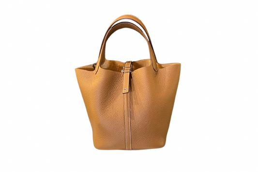 Hermes Picotin MM Taurillon Clemence Gold B Stamp